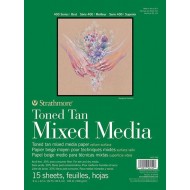 كراسة رسم A5 ستراثمور مكس ميديا توند تان 15.2X20.3 سم 300 جرام مصمغ 15 ورقة لون تان (6 *8 انش )